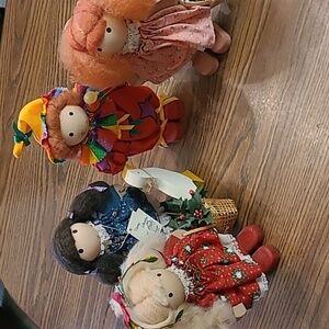 Lot of 4 Lizzie High Dolls!  SO CUTE! Vintage, Wooden Folk Art Dolls ♥♥♥♥